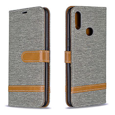 Handytasche Stand Schutzhülle Flip Leder Hülle B16F für Samsung Galaxy A10s Grau
