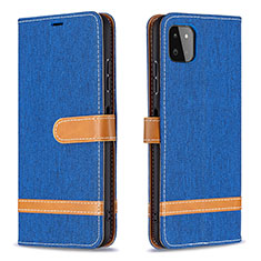 Handytasche Stand Schutzhülle Flip Leder Hülle B16F für Samsung Galaxy A22 5G Blau