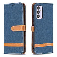 Handytasche Stand Schutzhülle Flip Leder Hülle B16F für Samsung Galaxy A24 4G Königs Blau