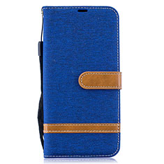 Handytasche Stand Schutzhülle Flip Leder Hülle B16F für Samsung Galaxy A30S Blau