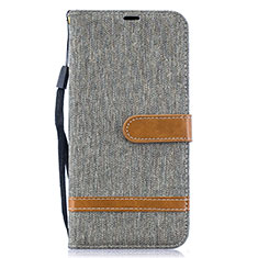 Handytasche Stand Schutzhülle Flip Leder Hülle B16F für Samsung Galaxy A30S Grau
