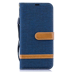 Handytasche Stand Schutzhülle Flip Leder Hülle B16F für Samsung Galaxy A30S Königs Blau