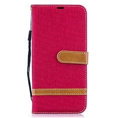 Handytasche Stand Schutzhülle Flip Leder Hülle B16F für Samsung Galaxy A30S Rot