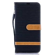 Handytasche Stand Schutzhülle Flip Leder Hülle B16F für Samsung Galaxy A50S Schwarz