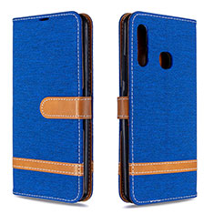 Handytasche Stand Schutzhülle Flip Leder Hülle B16F für Samsung Galaxy A70E Blau