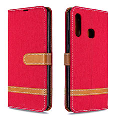 Handytasche Stand Schutzhülle Flip Leder Hülle B16F für Samsung Galaxy A70E Rot