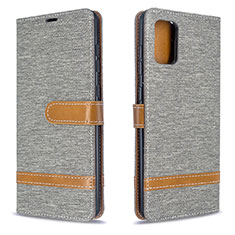 Handytasche Stand Schutzhülle Flip Leder Hülle B16F für Samsung Galaxy A71 5G Grau