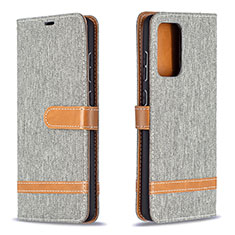 Handytasche Stand Schutzhülle Flip Leder Hülle B16F für Samsung Galaxy A72 4G Grau