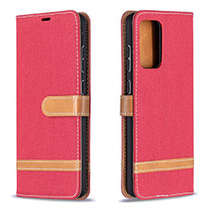 Handytasche Stand Schutzhülle Flip Leder Hülle B16F für Samsung Galaxy A72 4G Rot