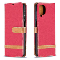 Handytasche Stand Schutzhülle Flip Leder Hülle B16F für Samsung Galaxy F12 Rot