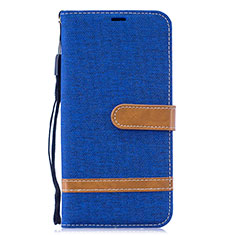 Handytasche Stand Schutzhülle Flip Leder Hülle B16F für Samsung Galaxy M10 Blau