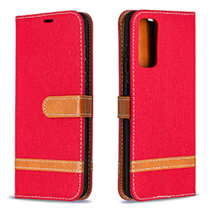 Handytasche Stand Schutzhülle Flip Leder Hülle B16F für Samsung Galaxy S20 FE 5G Rot