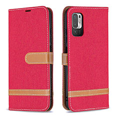 Handytasche Stand Schutzhülle Flip Leder Hülle B16F für Xiaomi POCO M3 Pro 5G Rot