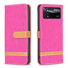 Handytasche Stand Schutzhülle Flip Leder Hülle B16F für Xiaomi Poco X4 Pro 5G Pink