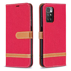 Handytasche Stand Schutzhülle Flip Leder Hülle B16F für Xiaomi Redmi 10 4G Rot