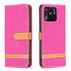 Handytasche Stand Schutzhülle Flip Leder Hülle B16F für Xiaomi Redmi 10 India Pink