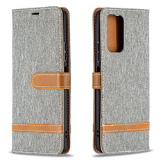 Handytasche Stand Schutzhülle Flip Leder Hülle B16F für Xiaomi Redmi Note 10 Pro 4G Grau