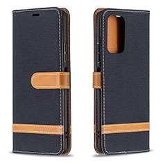 Handytasche Stand Schutzhülle Flip Leder Hülle B16F für Xiaomi Redmi Note 10 Pro Max Schwarz