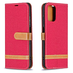 Handytasche Stand Schutzhülle Flip Leder Hülle B16F für Xiaomi Redmi Note 10S 4G Rot