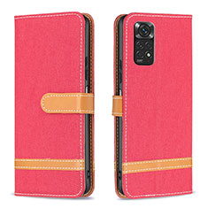 Handytasche Stand Schutzhülle Flip Leder Hülle B16F für Xiaomi Redmi Note 11 4G (2022) Rot