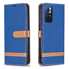 Handytasche Stand Schutzhülle Flip Leder Hülle B16F für Xiaomi Redmi Note 11 5G Blau