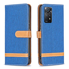 Handytasche Stand Schutzhülle Flip Leder Hülle B16F für Xiaomi Redmi Note 11 Pro 5G Blau