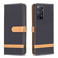 Handytasche Stand Schutzhülle Flip Leder Hülle B16F für Xiaomi Redmi Note 11 Pro 5G Schwarz