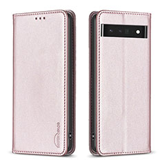 Handytasche Stand Schutzhülle Flip Leder Hülle B17F für Google Pixel 7 Pro 5G Rosegold