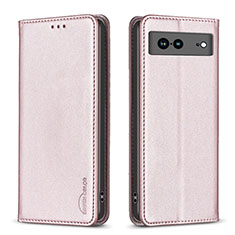 Handytasche Stand Schutzhülle Flip Leder Hülle B17F für Google Pixel 7a 5G Rosegold