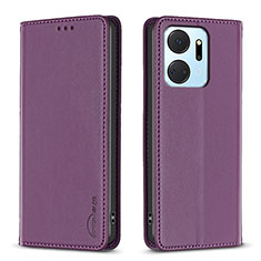 Handytasche Stand Schutzhülle Flip Leder Hülle B17F für Huawei Honor X7a Violett