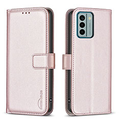 Handytasche Stand Schutzhülle Flip Leder Hülle B17F für Nokia G22 Rosegold