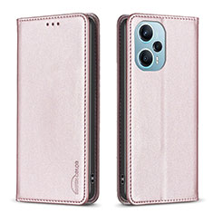 Handytasche Stand Schutzhülle Flip Leder Hülle B17F für Xiaomi Poco F5 5G Rosegold