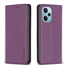 Handytasche Stand Schutzhülle Flip Leder Hülle B17F für Xiaomi Poco F5 5G Violett