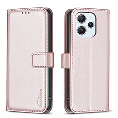 Handytasche Stand Schutzhülle Flip Leder Hülle B17F für Xiaomi Redmi 12 4G Rosegold