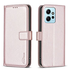 Handytasche Stand Schutzhülle Flip Leder Hülle B17F für Xiaomi Redmi Note 12 4G Rosegold