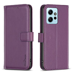 Handytasche Stand Schutzhülle Flip Leder Hülle B17F für Xiaomi Redmi Note 12 4G Violett