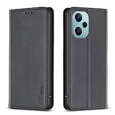 Handytasche Stand Schutzhülle Flip Leder Hülle B17F für Xiaomi Redmi Note 12 Turbo 5G Schwarz