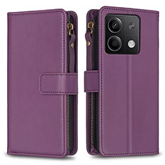 Handytasche Stand Schutzhülle Flip Leder Hülle B17F für Xiaomi Redmi Note 13 5G Violett