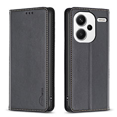 Handytasche Stand Schutzhülle Flip Leder Hülle B17F für Xiaomi Redmi Note 13 Pro+ Plus 5G Schwarz