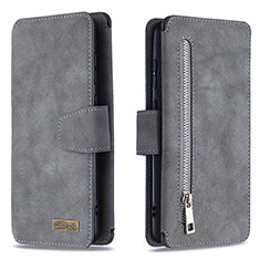 Handytasche Stand Schutzhülle Flip Leder Hülle B18F für Samsung Galaxy A81 Grau