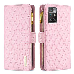 Handytasche Stand Schutzhülle Flip Leder Hülle B19F für Xiaomi Redmi Note 11 4G (2021) Rosegold