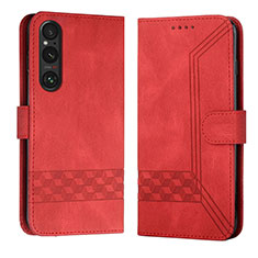 Handytasche Stand Schutzhülle Flip Leder Hülle B21F für Sony Xperia 1 V Rot