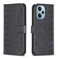 Handytasche Stand Schutzhülle Flip Leder Hülle B21F für Xiaomi Redmi Note 12 Turbo 5G Schwarz