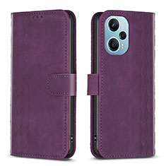 Handytasche Stand Schutzhülle Flip Leder Hülle B21F für Xiaomi Redmi Note 12 Turbo 5G Violett