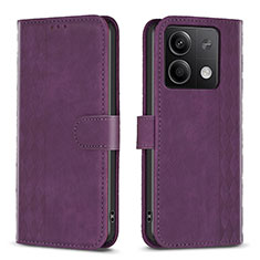 Handytasche Stand Schutzhülle Flip Leder Hülle B21F für Xiaomi Redmi Note 13 5G Violett