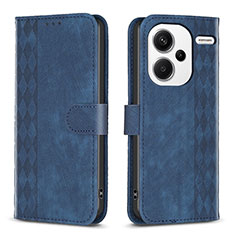 Handytasche Stand Schutzhülle Flip Leder Hülle B21F für Xiaomi Redmi Note 13 Pro+ Plus 5G Blau