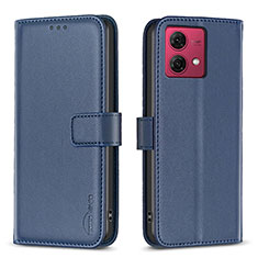 Handytasche Stand Schutzhülle Flip Leder Hülle B22F für Motorola Moto G84 5G Blau