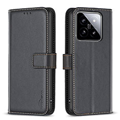 Handytasche Stand Schutzhülle Flip Leder Hülle B22F für Xiaomi Mi 14 Pro 5G Schwarz