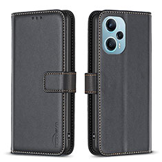 Handytasche Stand Schutzhülle Flip Leder Hülle B22F für Xiaomi Redmi Note 12 Turbo 5G Schwarz