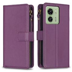 Handytasche Stand Schutzhülle Flip Leder Hülle B23F für Motorola Moto Edge 40 5G Violett